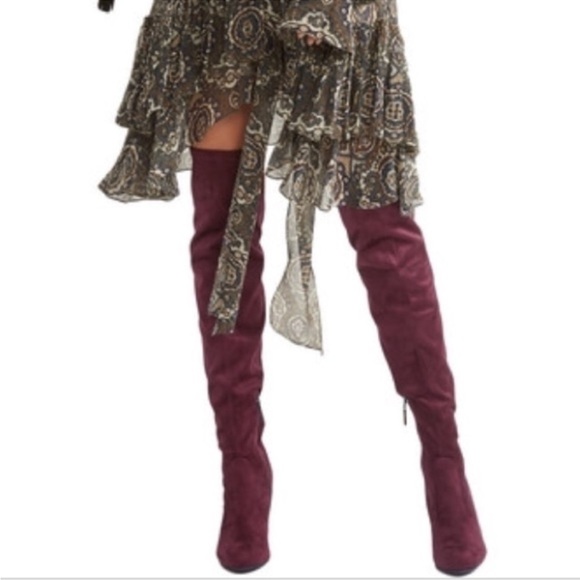 SAM EDELMAN KENT over the knee heeled suede boot dark grey - Picture 15 of 16